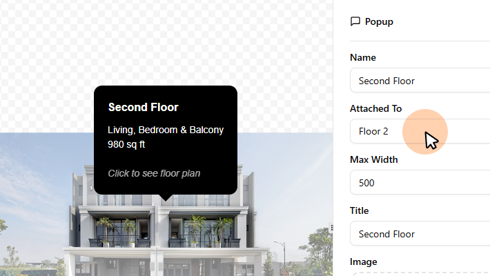 Create a Popup and attach it to an object